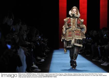 Milan Woman s Fashion Week Fall Winter 2016 2017 Milan Fashion Week, Autumn Winter 2016 2017. Dsquared 2 Fashionshow Pictured: model  fotosicki