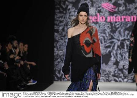 Milan Woman s Fashion Week Fall Winter 2016 2017 Milan Fashion Week, Autumn Winter 2016 2017. Angelo Marani Fashionshow Pictured: model  RiccardoxGiordanox xfotosicki