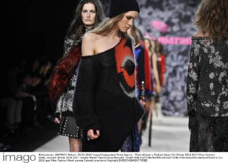 Milan Woman s Fashion Week Fall Winter 2016 2017 Milan Fashion Week, Autumn Winter 2016 2017. Angelo Marani Fashionshow Pictured: model  RiccardoxGiordanox xfotosicki