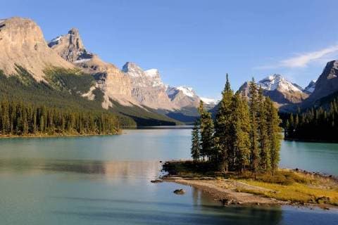 Spirit Island, Maligne Lake, Jasper National Park, Rocky Mountains, Alberta, Canada, September 2009  1509177 EricxBaccega