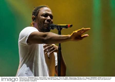 March 5, 2016 - Okeechobee, Florida, U.S - Rapper KENDRICK LAMAR performs live at the Okeechobee Music Festival in Okeechobee, Florida Okeechobee U.S. - ZUMAs135