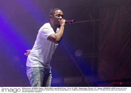 March 5, 2016 - Okeechobee, Florida, U.S - Rapper KENDRICK LAMAR performs live at the Okeechobee Music Festival in Okeechobee, Florida Okeechobee U.S. - ZUMAs135