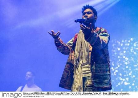 March 5, 2016 - Okeechobee, Florida, U.S - Singer MIGUEL performs live at the Okeechobee Music Festival in Okeechobee, Florida Okeechobee U.S. - ZUMAs135