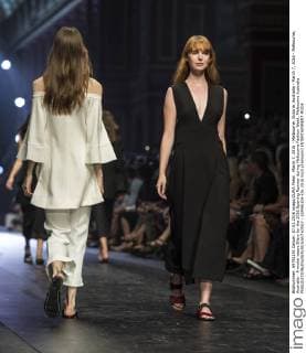March 7, 2016 - Melbourne, Victoria, Australia - March 7, 2016 - Melbourne, Australia - A model wears Ellery for the 2016 Opening Runway during Melbourne Fashion Week. Melbourne Australia - ZUMAk106