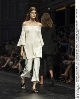 March 7, 2016 - Melbourne, Victoria, Australia - March 7, 2016 - Melbourne, Australia - A model wears Ellery for the 2016 Opening Runway during Melbourne Fashion Week. Melbourne Australia - ZUMAk106