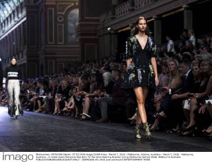 March 7, 2016 - Melbourne, Victoria, Australia - March 7, 2016 - Melbourne, Australia - A model wears Romance Was Born for the 2016 Opening Runway during Melbourne Fashion Week. Melbourne Australia - ZUMAk106