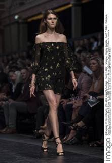 March 7, 2016 - Melbourne, Victoria, Australia - March 7, 2016 - Melbourne, Australia - A model wears Bec & Bridge for the 2016 Opening Runway during Melbourne Fashion Week. Melbourne Australia - ZUMAk106