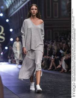 March 7, 2016 - Melbourne, Victoria, Australia - March 7, 2016 - Melbourne, Australia - A model wears Viktoria & Wood for the 2016 Opening Runway during Melbourne Fashion Week. Melbourne Australia - ZUMAk106