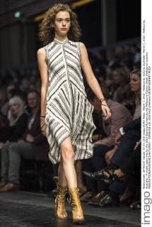 March 7, 2016 - Melbourne, Victoria, Australia - March 7, 2016 - Melbourne, Australia - A model wears Kitx for the 2016 Opening Runway during Melbourne Fashion Week. Melbourne Australia - ZUMAk106