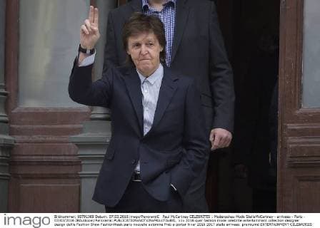 Paul McCartney CELEBRITES : Modenschau Mode StellaMcCartney - arrivees - Paris - 07 03 2016 JBAutissier Panoramic 