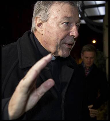 . 29 02 2016. London, United Kingdom. Cardinal George Pell gives evidence to Royal Commission. Cardinal George Pell arrives at Hotel Quirinale, Rome, to continue giving evidence to The Royal Commission via video link.  xDavidxMirzoeffx xi-Imagesx IIM-12068-0005