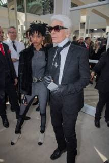 205559 Serge Arnal Starface 2016-03-08 Paris France Fashion week ready to wear AW 2016. Defile de mode pret a porter automne hiver 2016. Chanel. People. Front Row. Lagerfeld, Karl; Smith, Willow  Copyright: xSergexArnalx xStarfacex STAR_205559_042