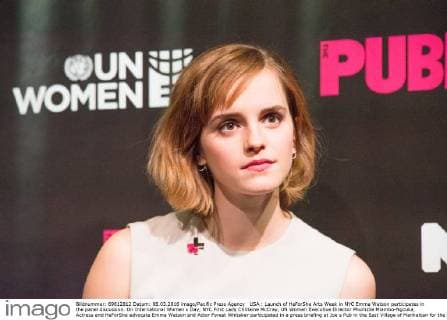 USA : Launch of HeForShe Arts Week in NYC Emma Watson participates in the panel discussion. On International Women s Day, NYC First Lady Chirlaine McCray, UN Women Executive Director Phumzile Mlambo-Ngcuka, Actress and HeForShe advocate Emma Watson and Actor Forest Whitaker participated in a press briefing at Joe s Pub in the East Village of Manhattan for the launch of HeForShe Art Week (March 8-15).  AlbinxLohr-Jones