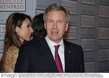 Deutscher Medienpreis. Christian Wulff ( CDU ) anläßlich der Verleihung des Deutschen Medienpreises am 07.03.2016 im Kongress Centrum Baden Baden.