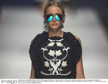 March 8, 2016 - Melbourne, Victoria, Australia - A model wears Alice McCall for the Premium Runway 2 show during the 2016 Melbourne Fashion Week. Melbourne Australia - ZUMAk106