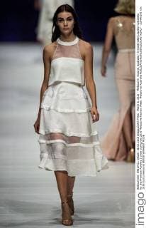 March 8, 2016 - Melbourne, Victoria, Australia - A model wears Aurelio Costarella for the Premium Runway 3 show during the 2016 Melbourne Fashion Week. Melbourne Australia - ZUMAk106