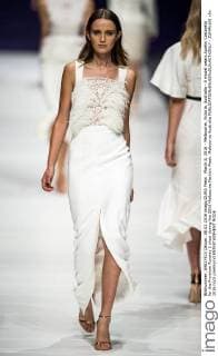 March 8, 2016 - Melbourne, Victoria, Australia - A model wears Aurelio Costarella for the Premium Runway 3 show during the 2016 Melbourne Fashion Week. Melbourne Australia - ZUMAk106