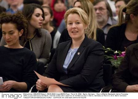 March 8, 2016 - Berlin, Germany - Mayor of Berlin-Neukoelln district Franziska Giffey is pictured during the Berlin s Women Award 2016 ceremony at the Red City Hall in Berlin, Germany on March 8, 2016. Berlin Germany  - ZUMAn230