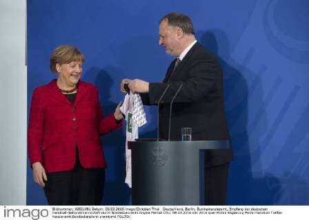 Deutschland, Berlin, Bundeskanzleramt, Empfang der deutschen Handball-Nationalmannschaft durch Bundeskanzlerin Angela Merkel CDU, 09.03.2016