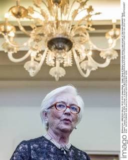 Queen Paola of Belgium pictured during a gala concert of the Queen Elisabeth Music Chapel, Tuesday 08 March 2016, at Bozar in Brussels.  HATIMxKAGHAT 04807334