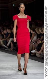 Melbourne Fashion Week - Yeojin Bae Modenschau March 9, 2016 - Melbourne, Victoria, Australia - A model wears Yeojin Bae for the Premium Runway 4 show during the 2016 Melbourne Fashion Week. Melbourne Australia - ZUMAk106