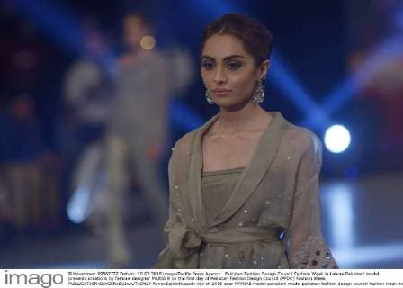 Pakistan Fashion Design Council Fashion Week in Lahore Pakistani model presents creations by famous designer MARIA.B on the first day of Pakistan Fashion Design Council (PFDC) Fashion Week.  RanaxSajidxHussain