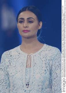 Pakistan Fashion Design Council Fashion Week in Lahore Pakistani model presents creations by famous designer SUBLIME by SARA on the first day of Pakistan Fashion Design Council (PFDC) Fashion Week.  RanaxSajidxHussain