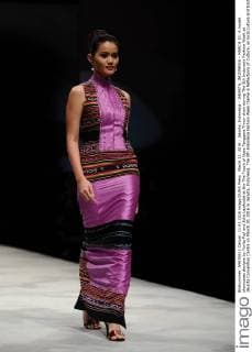 March 11, 2016 - Jakarta, Indonesia - JAKARTA, INDONESIA - MARCH 10: A model showcases designs by Yurita Puji and Julie Laiskodat at the The Touch of Nusa Tenggara Timur show during The 5th Indonesia Fashion Week at Jakarta Convention Centre on March 10, 2016 in Jakarta, Indonesia. The 5th Indonesia Fashion Week theme is Reflections of Culture, as local culture and tradition will be the basis and reference of the designs for Indonesia fashion design trend that would be able to carve Indonesia identity in the world of fashion that reflects its own culture. Indonesia hope to become the central of world design with modern designs in a variety of textures and colors. Jakarta Indonesia - ZUMAp112