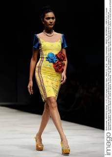 March 11, 2016 - Jakarta, Indonesia - JAKARTA, INDONESIA - MARCH 10: A model showcases designs by Yurita Puji and Julie Laiskodat at the The Touch of Nusa Tenggara Timur show during The 5th Indonesia Fashion Week at Jakarta Convention Centre on March 10, 2016 in Jakarta, Indonesia. The 5th Indonesia Fashion Week theme is Reflections of Culture, as local culture and tradition will be the basis and reference of the designs for Indonesia fashion design trend that would be able to carve Indonesia identity in the world of fashion that reflects its own culture. Indonesia hope to become the central of world design with modern designs in a variety of textures and colors. Jakarta Indonesia - ZUMAp112