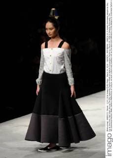 March 12, 2016 - JAKARTA, INDONESIA - MARCH 12: A model showcases designs by Sky Inc at the Over Haul show during The 5th Indonesia Fashion Week at Jakarta Convention Centre on March 12, 2016 in Jakarta, Indonesia. The 5th Indonesia Fashion Week theme is Reflections of Culture, as local culture and tradition will be the basis and reference of the designs for Indonesia fashion design trend that would be able to carve Indonesia identity in the world of fashion that reflects its own culture. Indonesia hope to become the central of world fashion with modern designs in a variety of textures and colors. - ZUMAp112