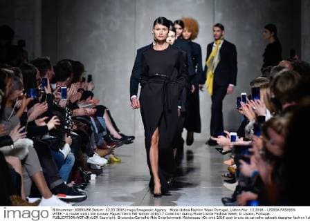 Moda Lisboa Fashion Week Portugal, Lisbon,Mar. 12,2016 - LISBOA FASHION WEEK - A model walks the runway Miguel Vieira Fall Winter 2016 17 Collection during Moda Lisboa Fashion Week, in Lisbon, Portugal.  Copyright: BrunoxdexCarvalho