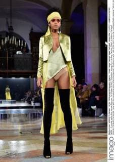 Moda Lisboa Fashion Week Portugal, Lisbon,Mar. 12,2016 - LISBOA FASHION WEEK - A model walks the runway Morecco Fall Winter 2016 17 Collection during Moda Lisboa Fashion Week, in Lisbon, Portugal.  Copyright: BrunoxdexCarvalho