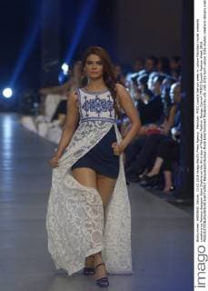 Pakistan: PFDC sunsilk fashion week in Lahore Pakistani model presents creations by famous designer Saira Shakira on the third day of Pakistan Fashion Design Council (PFDC) Sunsilk Fashion Week 2016.  RanaxSajidxHussain