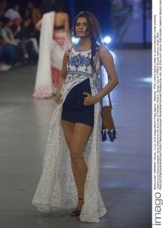 Pakistan: PFDC sunsilk fashion week in Lahore Pakistani model presents creations by famous designer Saira Shakira on the third day of Pakistan Fashion Design Council (PFDC) Sunsilk Fashion Week 2016.  RanaxSajidxHussain