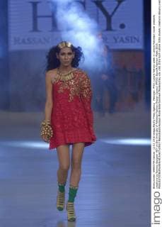 Pakistan: PFDC sunsilk fashion week in Lahore Pakistani model presents creations by famous designer HSY on the third day of Pakistan Fashion Design Council (PFDC) Sunsilk Fashion Week 2016.  RanaxSajidxHussain