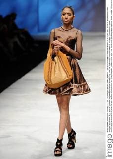 The 5th Indonesian Fashion Week 2016 - Sky Inc. Show A model showcases designs by Defrico Audi at the Panutan Ragam Nusantara show during The 5th Indonesia Fashion Week at Jakarta Convention Centre.  RobertusxPudyanto