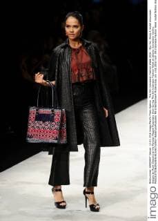 The 5th Indonesian Fashion Week 2016 - Sky Inc. Show A model showcases designs by Rudy Chandra at the Panutan Ragam Nusantara show during The 5th Indonesia Fashion Week at Jakarta Convention Centre.  RobertusxPudyanto