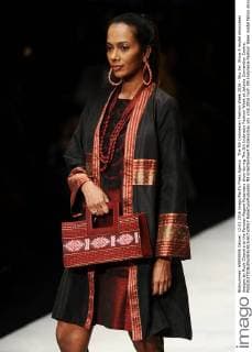 The 5th Indonesian Fashion Week 2016 - Sky Inc. Show A model showcases designs by Rudy Chandra at the Panutan Ragam Nusantara show during The 5th Indonesia Fashion Week at Jakarta Convention Centre.  RobertusxPudyanto