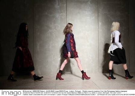 Lisbon, Portugal - Models present creations from the Portuguese fashion designer Alexandra Moura Fall Winter 2016 2017 collection during the Lisbon Fashion Week on March 11, 2016 in Lisbon, Portugal. This year Lisbon Fashion Week celebrates the 25th anniversary. Lisbon Portugal - ZUMAf123