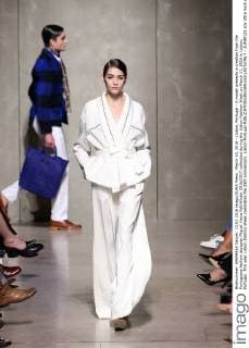 March 13, 2016 - Lisbon, Portugal - A model presents a creation from the Portuguese fashion designer Miguel Vieira Fall Winter 2016 2017 collection during the Lisbon Fashion Week on March 11, 2016 in Lisbon, Portugal. This year Lisbon Fashion Week celebrates the 25th anniversary. Lisbon Portugal - ZUMAf123
