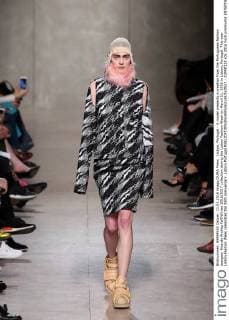 Lisbon, Portugal - A model presents a creation from the Portuguese fashion designer Ricardo Andrez Fall Winter 2016 2017 collection during the Lisbon Fashion Week on March 11, 2016 in Lisbon, Portugal. This year Lisbon Fashion Week celebrates the 25th anniversary. Lisbon Portugal - ZUMAf123