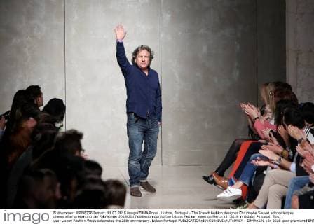 Lisbon, Portugal - The French fashion designer Christophe Sauvat acknowledges cheers after presenting the Fall Winter 2016 2017 collection during the Lisbon Fashion Week on March 11, 2016 in Lisbon, Portugal. This year Lisbon Fashion Week celebrates the 25th anniversary. Lisbon Portugal  - ZUMAn230