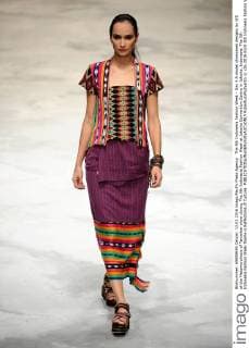 The 5th Indonesia Fashion Week - Day 4 A model showcases designs by WD at the Metamorphosis of Tanimbar show during The 5th Indonesia Fashion Week at Jakarta Convention Centre in Jakarta, Indonesia. The 5th Indonesia Fashion Week theme is Reflections of Culture.  RobertusxPudyanto