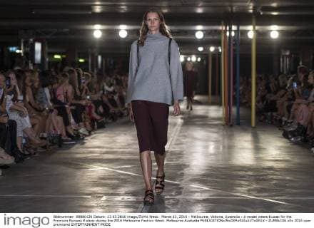 March 13, 2016 - Melbourne, Victoria, Australia - A model wears Kuwaii for the Premium Runway 6 show during the 2016 Melbourne Fashion Week. Melbourne Australia - ZUMAk106