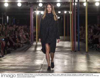 March 13, 2016 - Melbourne, Victoria, Australia - A model wears Kuwaii for the Premium Runway 6 show during the 2016 Melbourne Fashion Week. Melbourne Australia - ZUMAk106