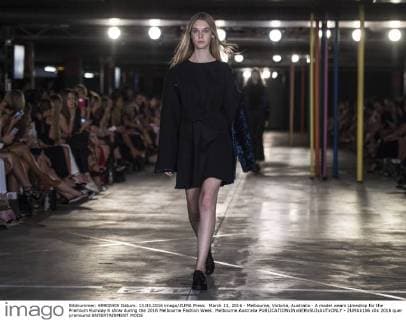 March 13, 2016 - Melbourne, Victoria, Australia - A model wears Limedrop for the Premium Runway 6 show during the 2016 Melbourne Fashion Week. Melbourne Australia - ZUMAk106