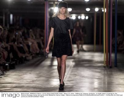 March 13, 2016 - Melbourne, Victoria, Australia - A model wears Limedrop for the Premium Runway 6 show during the 2016 Melbourne Fashion Week. Melbourne Australia - ZUMAk106