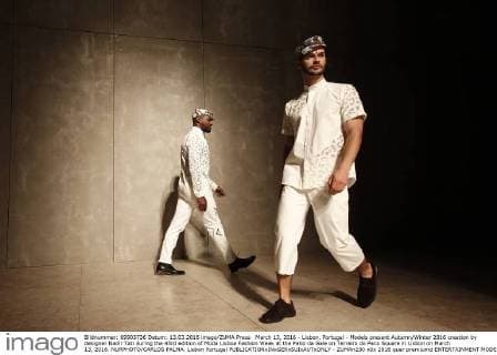 March 13, 2016 - Lisbon, Portugal - Models present Autumn Winter 2016 creation by designer Nadir Tati during the 45rd edition of Moda Lisboa Fashion Week at the Patio da Gale on Terreiro do Paco Square in Lisbon on March 13, 2016. NURPHOTO CARLOS PALMA. Lisbon Portugal  - ZUMAn230