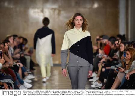 Lisboa Fashion Week Portugal, Lisbon,Mar. 13,2016 - LISBOA FASHION WEEK - A model walks the runway Awaytomars Fall Winter 2016 17 Collection during Moda Lisboa Fashion Week, in Lisbon, Portugal.  Copyright: BrunoxdexCarvalho
