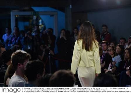 Lisboa Fashion Week Portugal, Lisbon,Mar. 13,2016 - LISBOA FASHION WEEK - A model walks the runway Awaytomars Fall Winter 2016 17 Collection during Moda Lisboa Fashion Week, in Lisbon, Portugal.  Copyright: BrunoxdexCarvalho